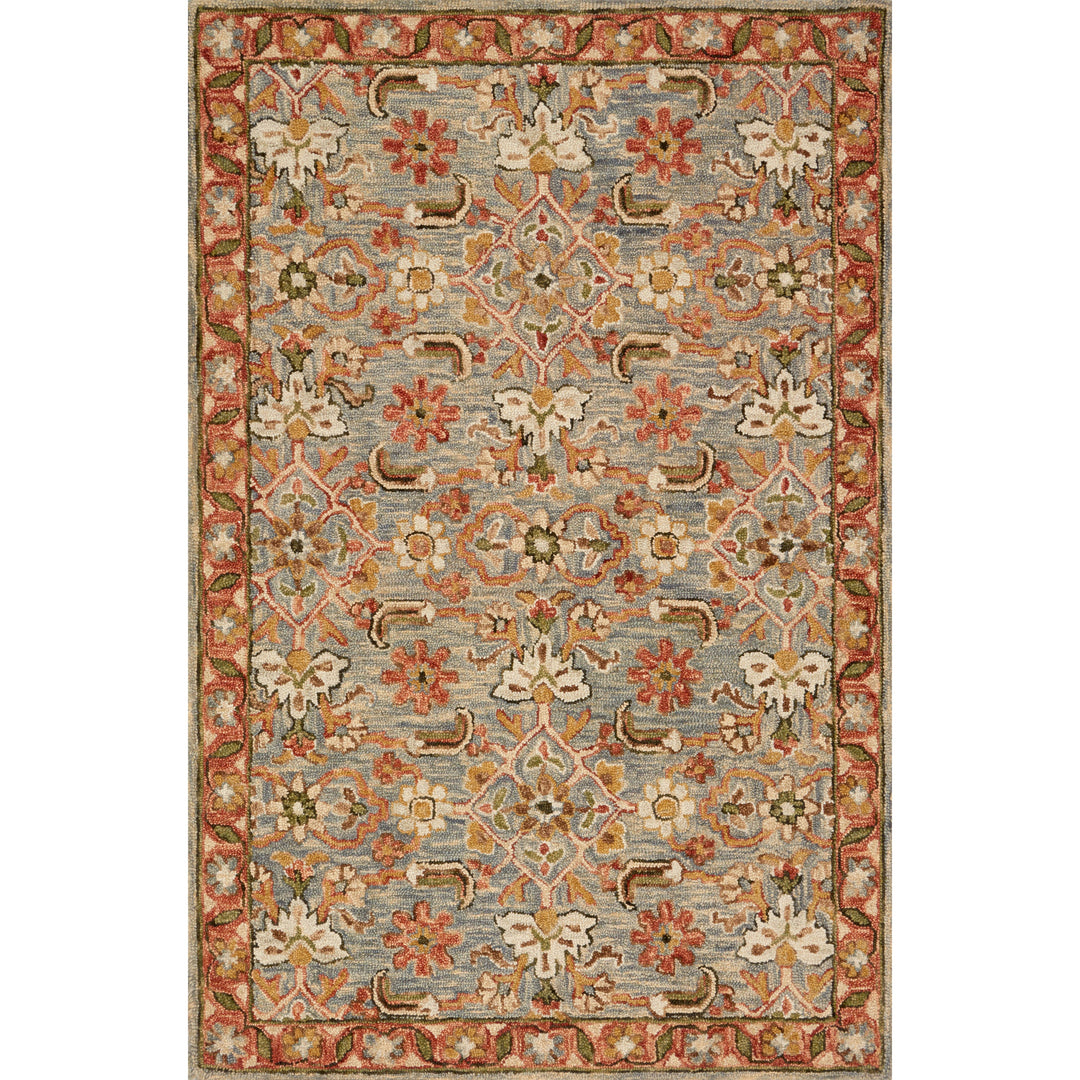 Loloi Victoria Slate / Terracotta 2'-3" x 3'-9" Accent Rug