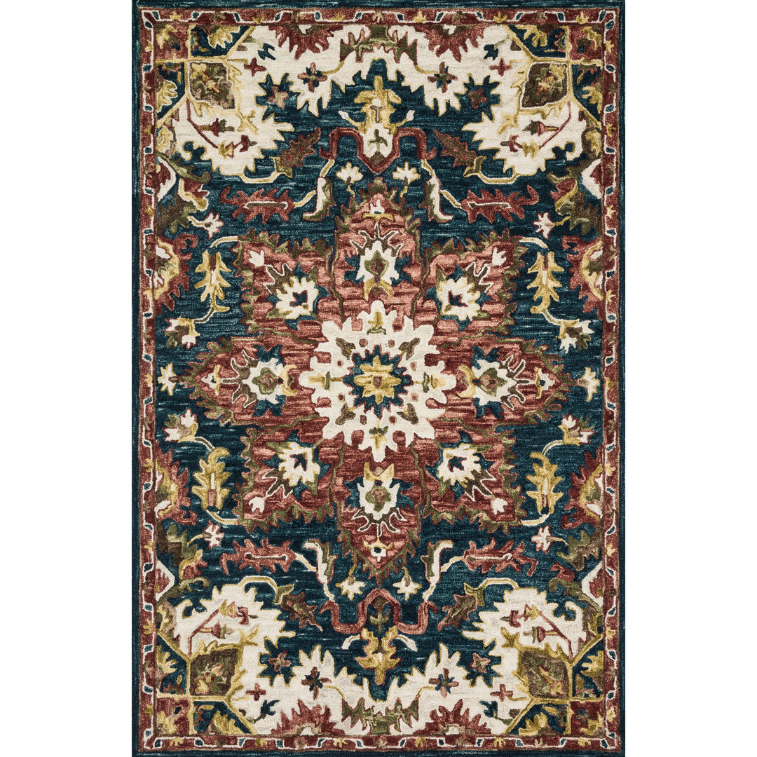 Loloi Victoria Teal / Raspberry 18" x 18" Sample Rug