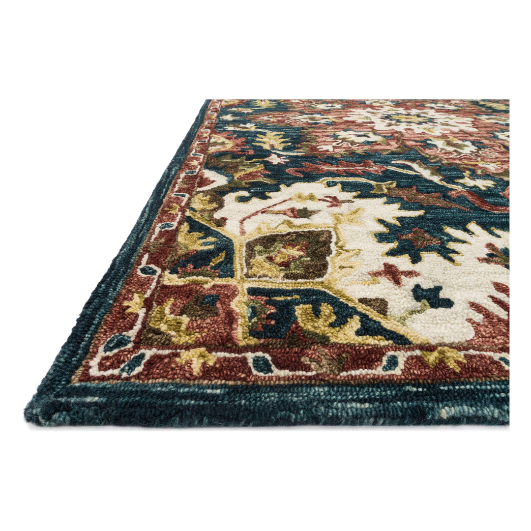 Loloi Victoria Teal / Raspberry 2'-6" x 7'-6" Runner Rug