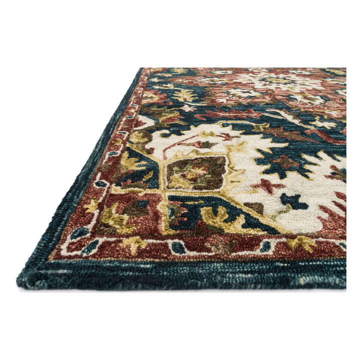 Loloi Victoria Teal / Raspberry 2'-3" x 3'-9" Accent Rug