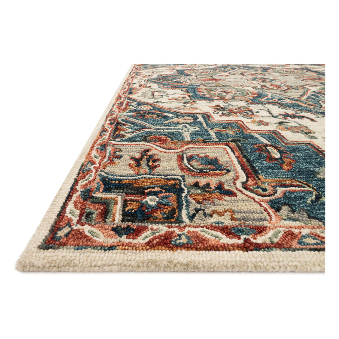 Loloi Victoria Blue / Red 18" x 18" Sample Rug