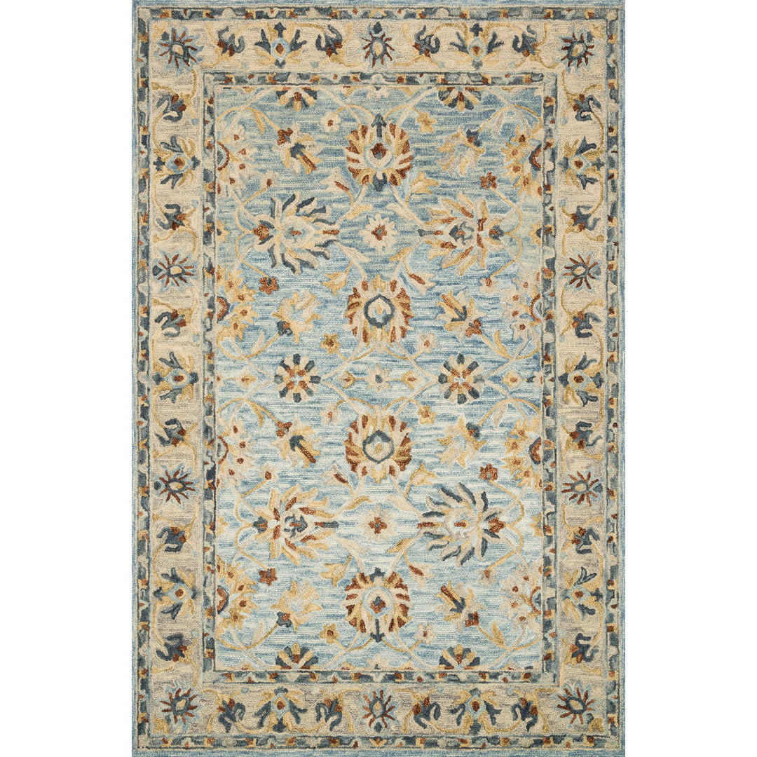 Loloi Victoria Lt. Blue / Natural 3'-6" x 5'-6" Accent Rug