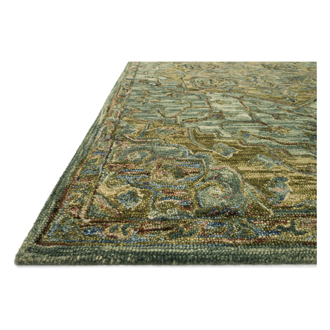 Loloi Victoria Dark Green / Tobacco 18" x 18" Sample Rug