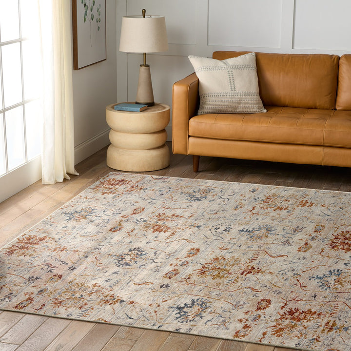 Jaipur Living Ozella Trellis Taupe/ Red Area Rug (8'X10')