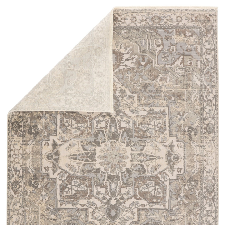 Jaipur Living Alain Medallion Gray/ Cream Area Rug (9'6"X12'6")