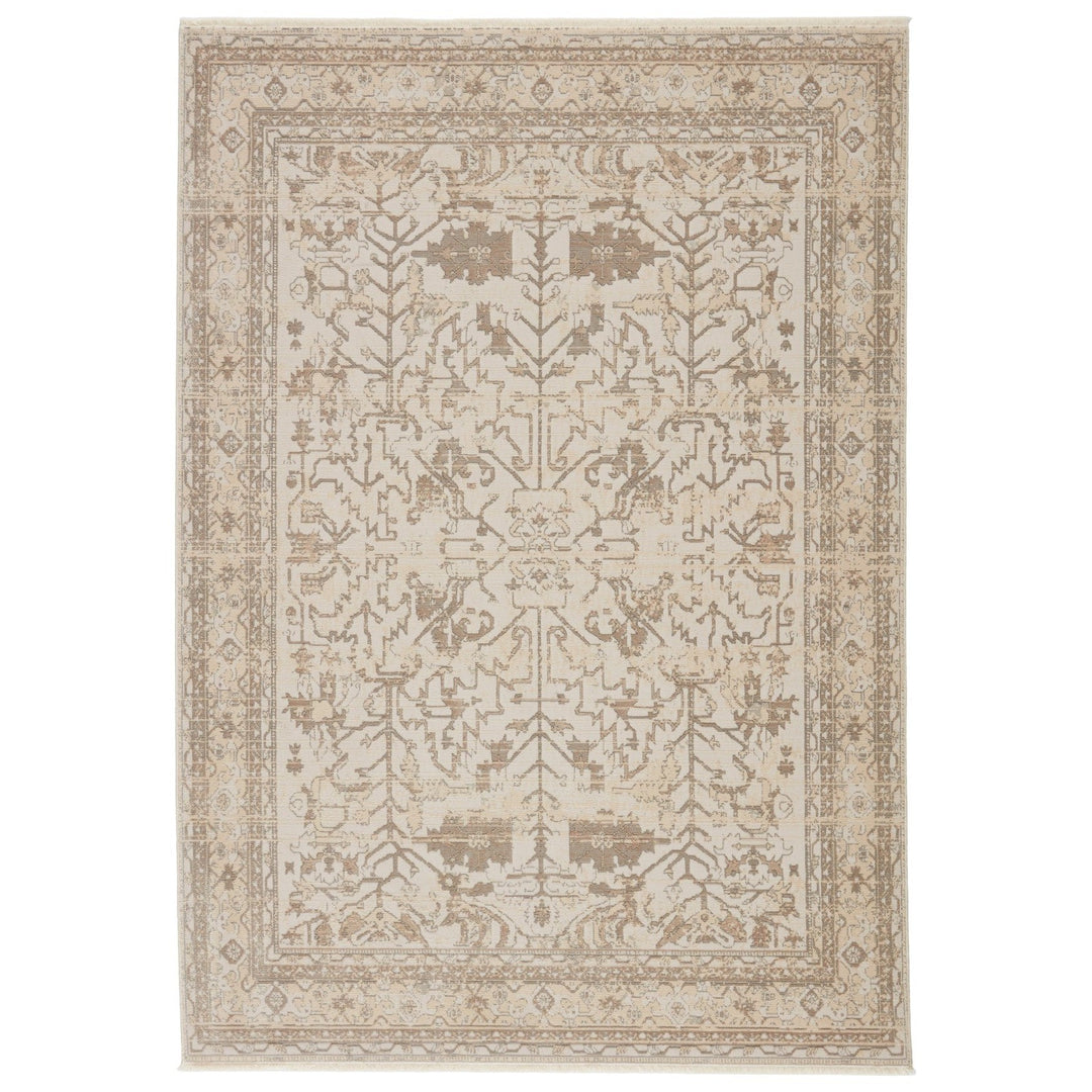 Jaipur Living Valentin Oriental Cream/ Light Gray Runner Rug (2'6"X8')