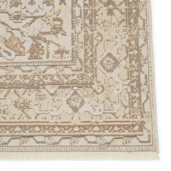 Jaipur Living Valentin Oriental Cream/ Light Gray Runner Rug (2'6"X8')