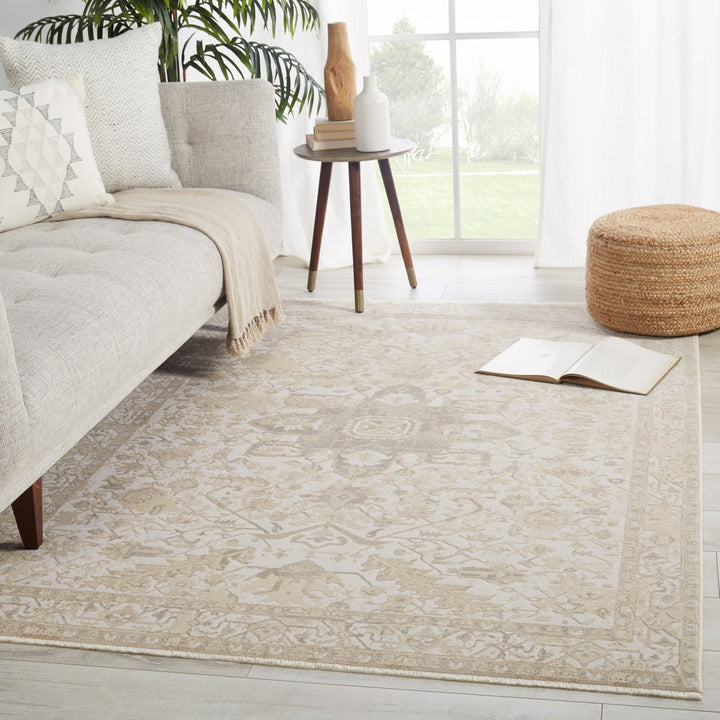 Jaipur Living Lucien Medallion Cream/ Light Gray Runner Rug (2'6"X12')