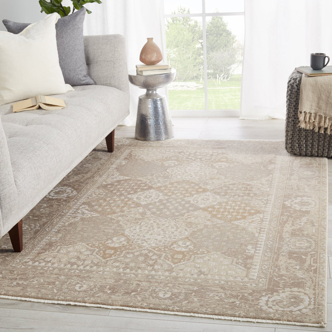 Jaipur Living Lourdes Trellis Gold/ Light Gray Runner Rug (2'6"X8')