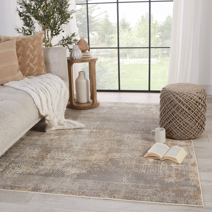 Jaipur Living Ezri Tribal Gray/ Tan Area Rug (9'6"X12'6")