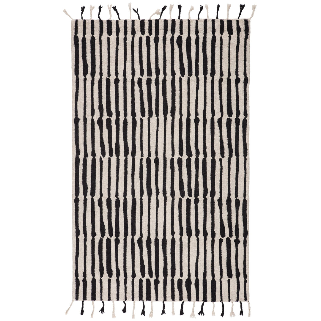 Nikki Chu by Jaipur Living Saville Handmade Tribal Black/ Ivory Area Rug (9'X12')