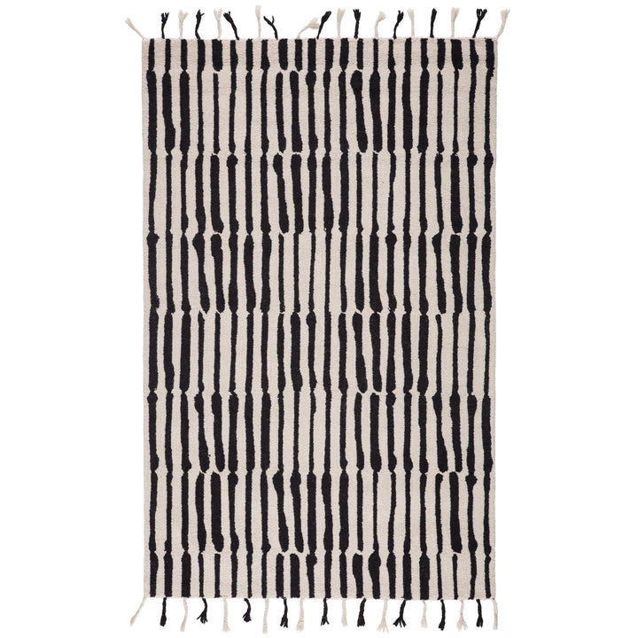 Nikki Chu by Jaipur Living Saville Handmade Tribal Black/ Ivory Area Rug (8'X10')