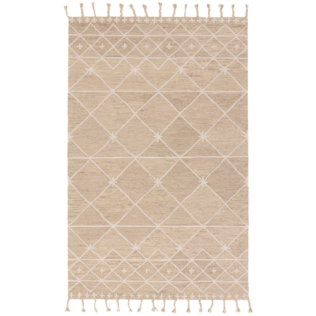 Nikki Chu by Jaipur Living Rhea Handmade Trellis Tan/ Ivory Area Rug (8'X10')