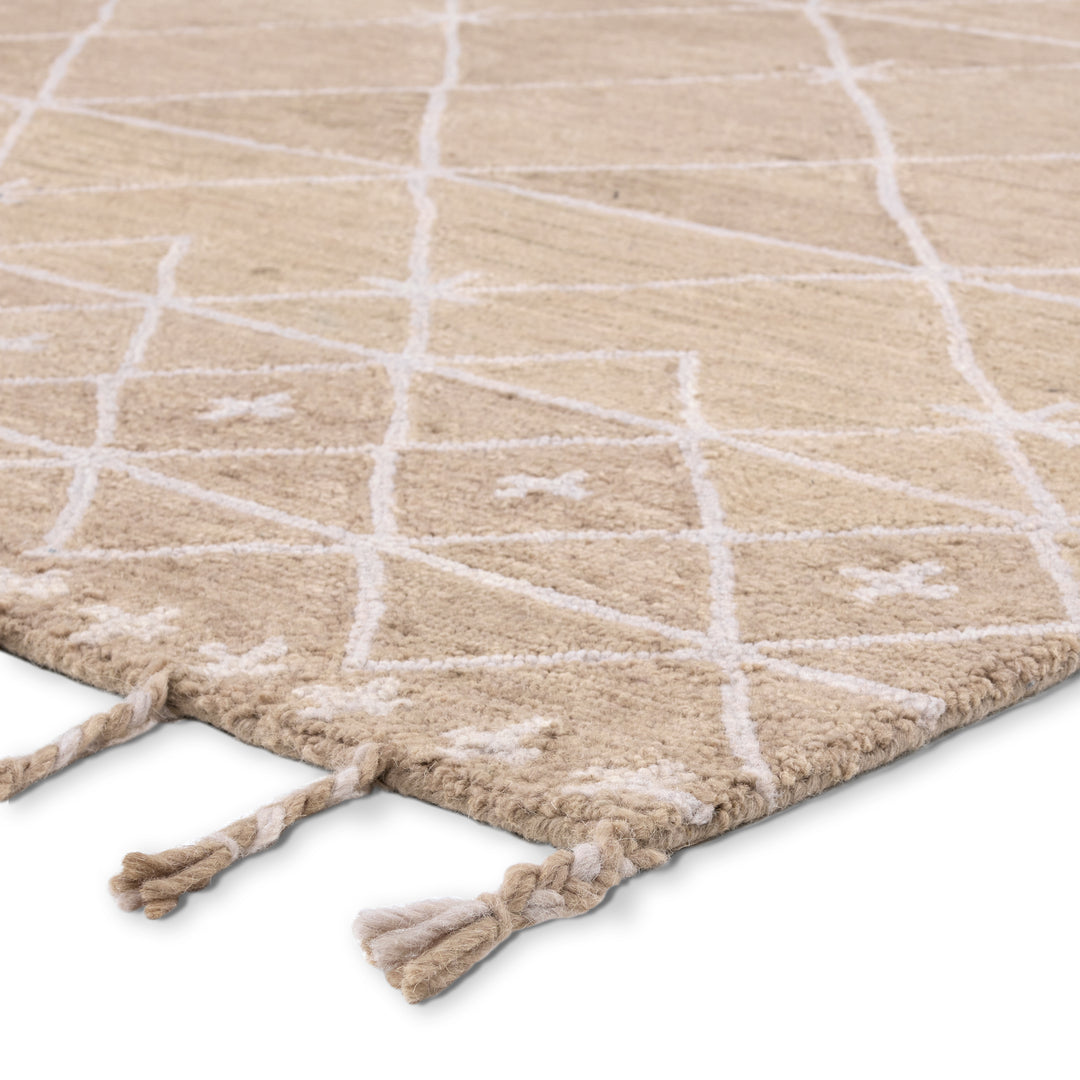 Nikki Chu by Jaipur Living Rhea Handmade Trellis Tan/ Ivory Area Rug (8'X10')