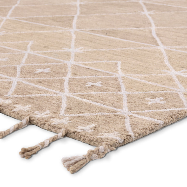 Nikki Chu by Jaipur Living Rhea Handmade Trellis Tan/ Ivory Area Rug (8'X10')