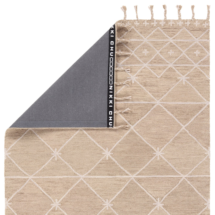 Nikki Chu by Jaipur Living Rhea Handmade Trellis Tan/ Ivory Area Rug (8'X10')