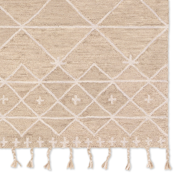 Nikki Chu by Jaipur Living Rhea Handmade Trellis Tan/ Ivory Area Rug (8'X10')