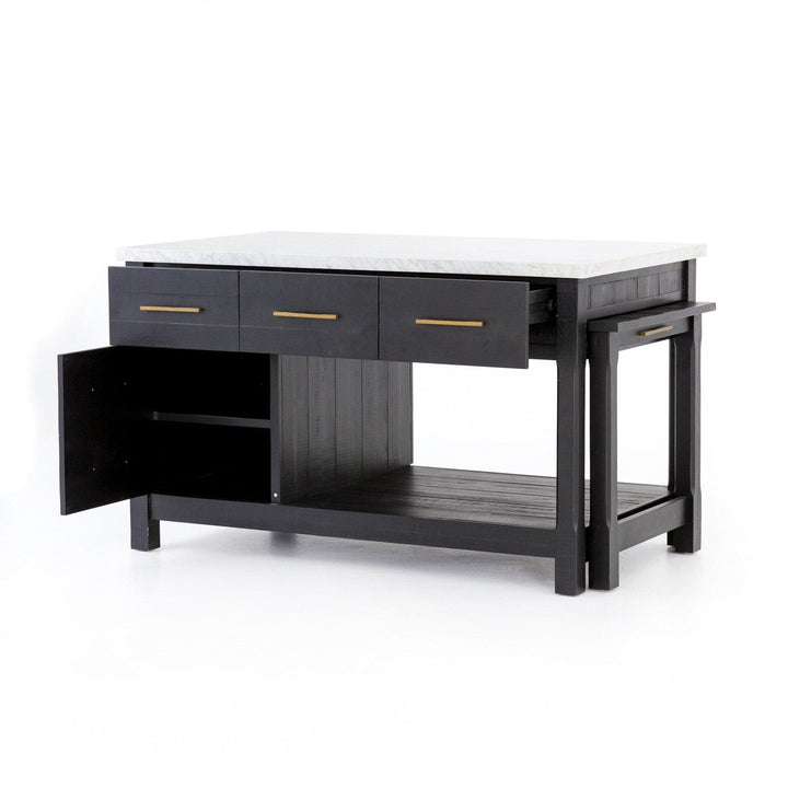 Maxwell Kitchen Island - Black Acacia