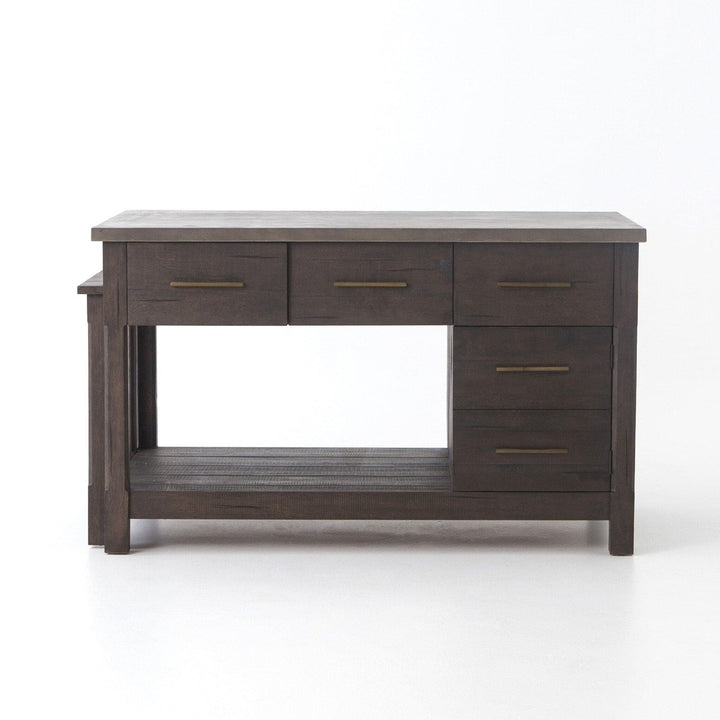 Maxwell Kitchen Island - Rubbed Black Oak