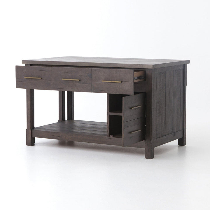 Maxwell Kitchen Island - Rubbed Black Oak