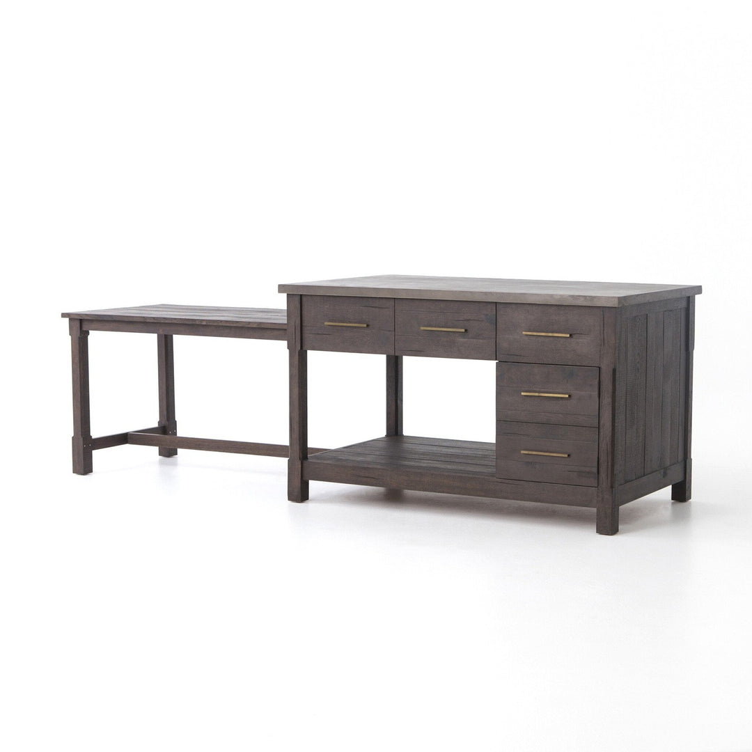 Maxwell Kitchen Island - Rubbed Black Oak