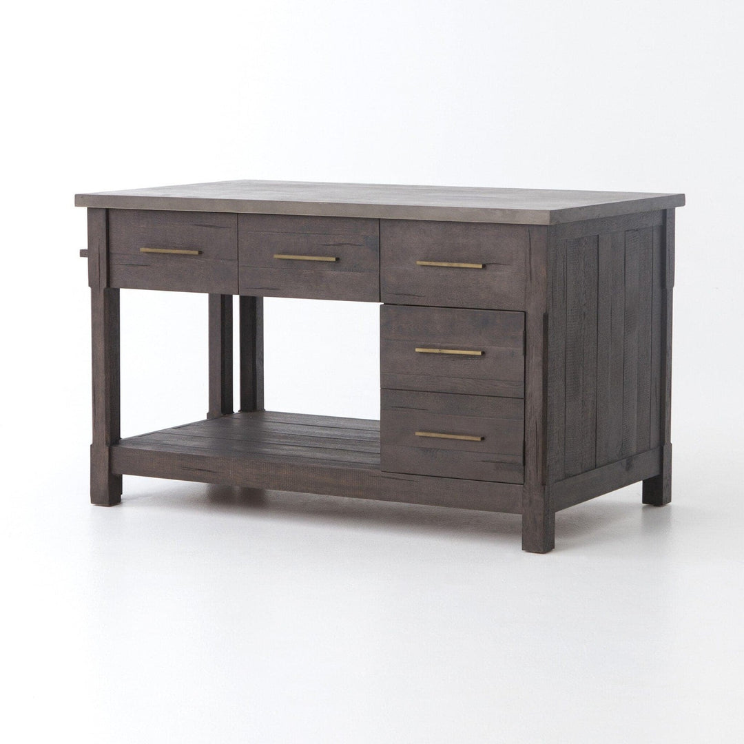 Maxwell Kitchen Island - Rubbed Black Oak