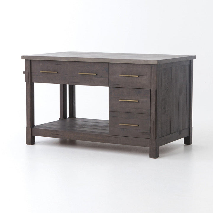 Maxwell Kitchen Island - Rubbed Black Oak