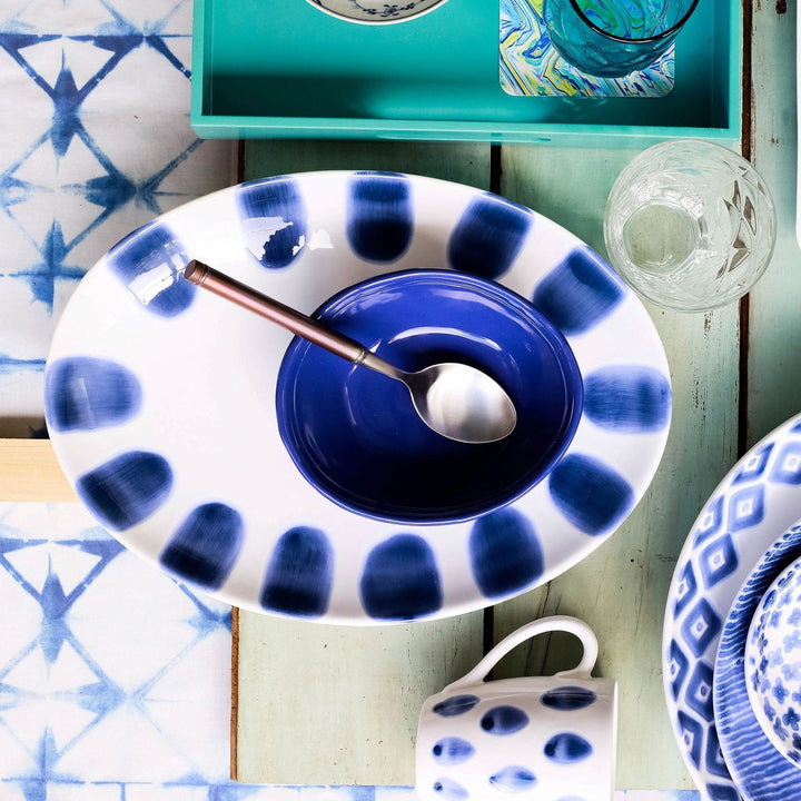 Santorini Dot Oval Platter