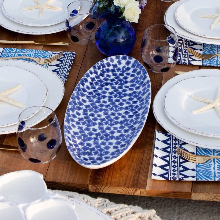 Santorini Flower Oval Platter