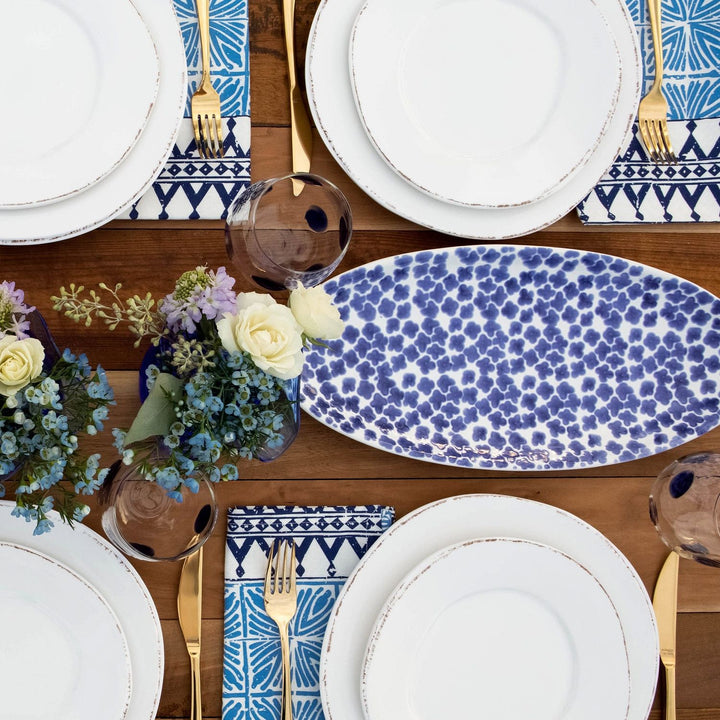 Santorini Flower Oval Platter