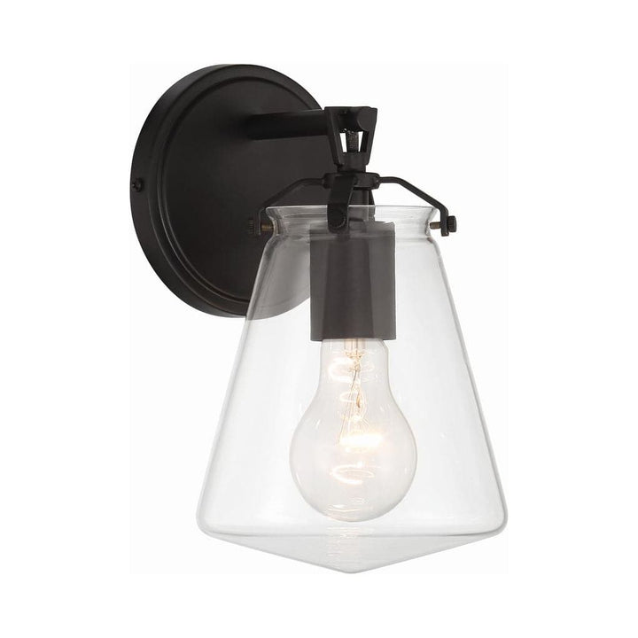 Voss 1 Light Sconce-Crystorama Lighting Company-CRYSTO-VSS-7001-MK-Wall LightingMatte Black-4-France and Son