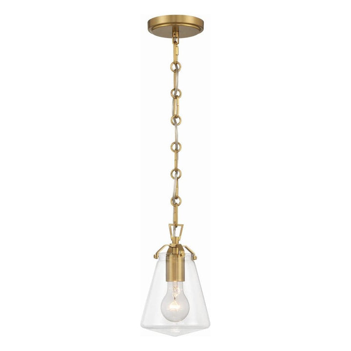 Voss 1 Light Mini Pendant-Crystorama Lighting Company-CRYSTO-VSS-7002-LG-PendantsLuxe Gold-5.75"W-11-France and Son