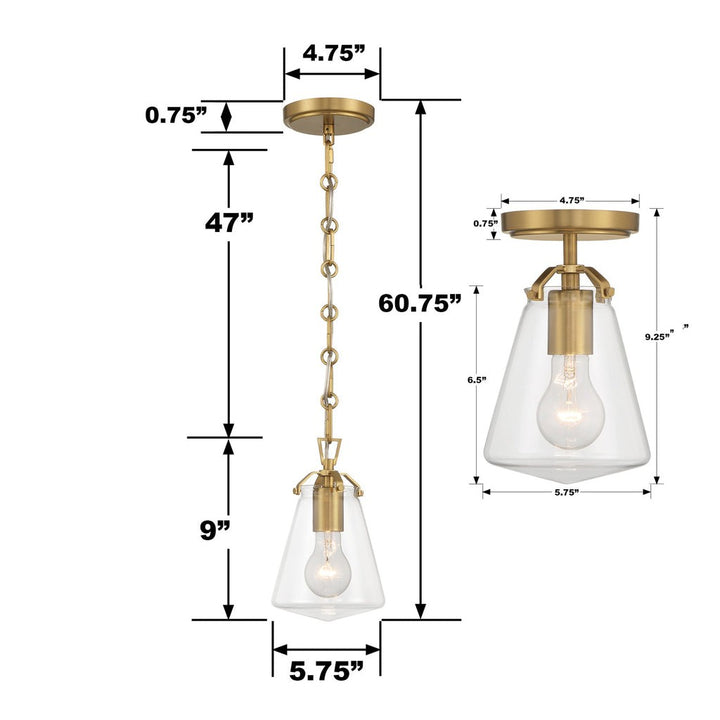 Voss 1 Light Semi Flush-Crystorama Lighting Company-CRYSTO-VSS-7002-LG_CEILING-Flush MountsLuxe Gold-3-France and Son