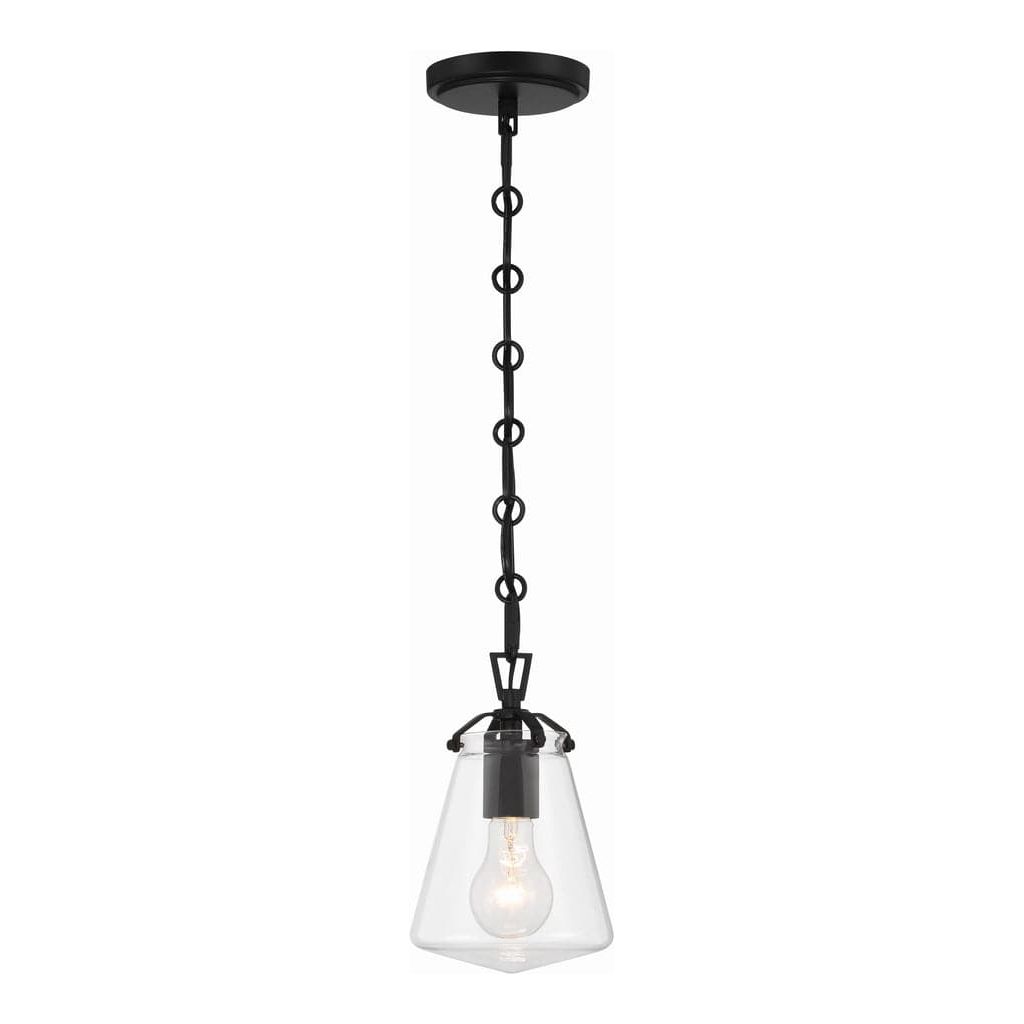 Voss 1 Light Mini Pendant-Crystorama Lighting Company-CRYSTO-VSS-7002-MK-PendantsMatte Black-5.75"W-12-France and Son