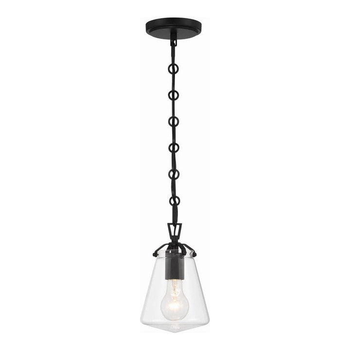 Voss 1 Light Mini Pendant-Crystorama Lighting Company-CRYSTO-VSS-7002-MK-PendantsMatte Black-5.75"W-12-France and Son