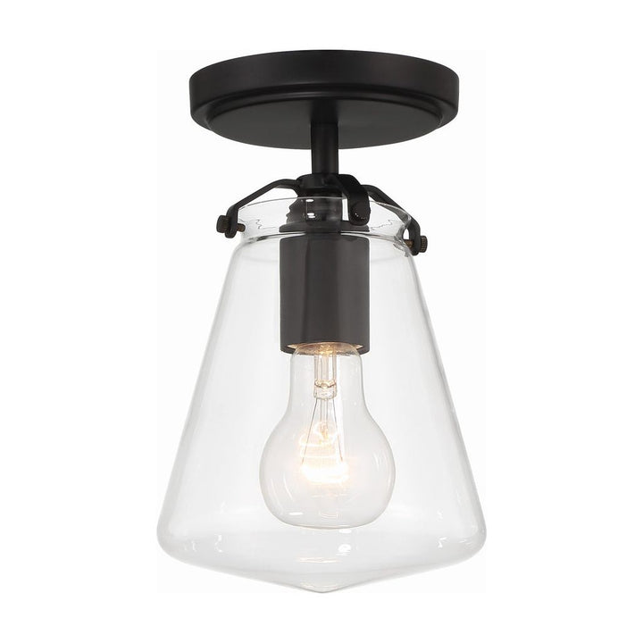 Voss 1 Light Semi Flush-Crystorama Lighting Company-CRYSTO-VSS-7002-MK_CEILING-Flush MountsMatte Black-5-France and Son