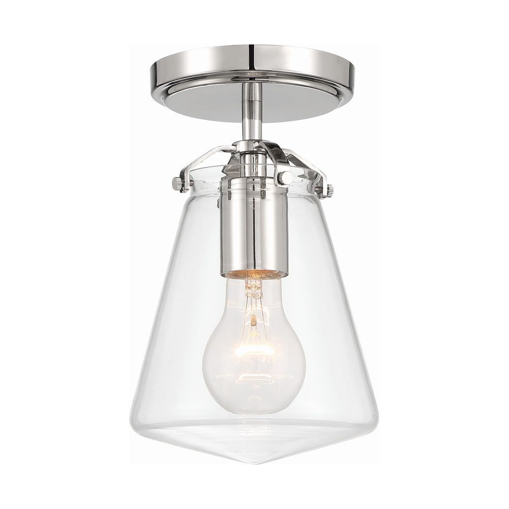 Voss 1 Light Semi Flush-Crystorama Lighting Company-CRYSTO-VSS-7002-PN_CEILING-Flush MountsPolished Nickel-7-France and Son