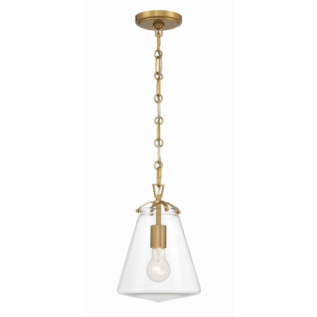 Voss 1 Light Mini Pendant-Crystorama Lighting Company-CRYSTO-VSS-7003-LG-PendantsLuxe Gold-8.25"W-1-France and Son