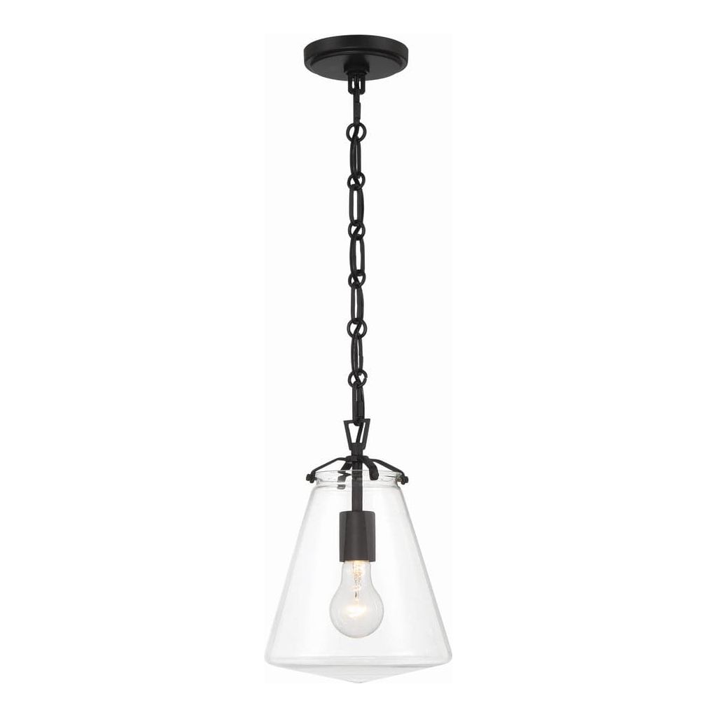 Voss 1 Light Mini Pendant-Crystorama Lighting Company-CRYSTO-VSS-7003-MK-PendantsMatte Black-8.25"W-5-France and Son