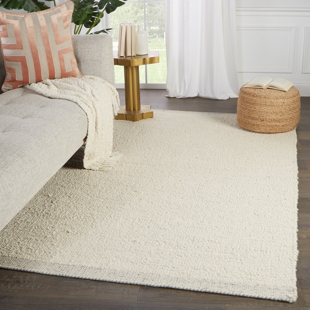 Jaipur Living Alondra Handmade Solid Cream/ Light Gray Runner Rug (3'X12')