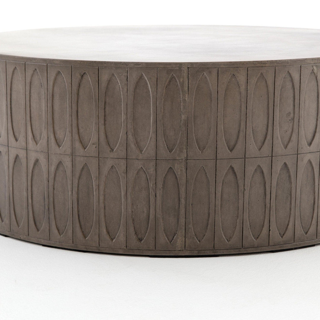 Aspen Drum Coffee Table - Grey Concrete