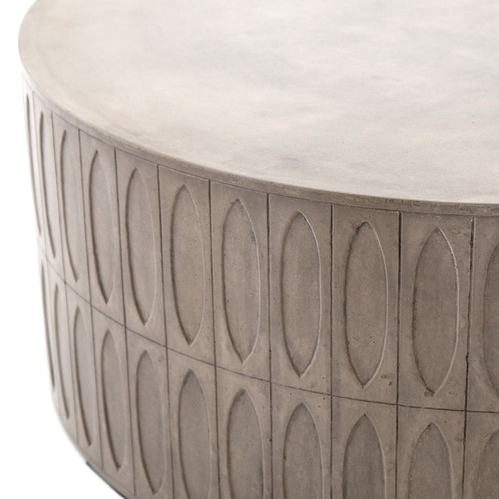 Aspen Drum Coffee Table - Grey Concrete