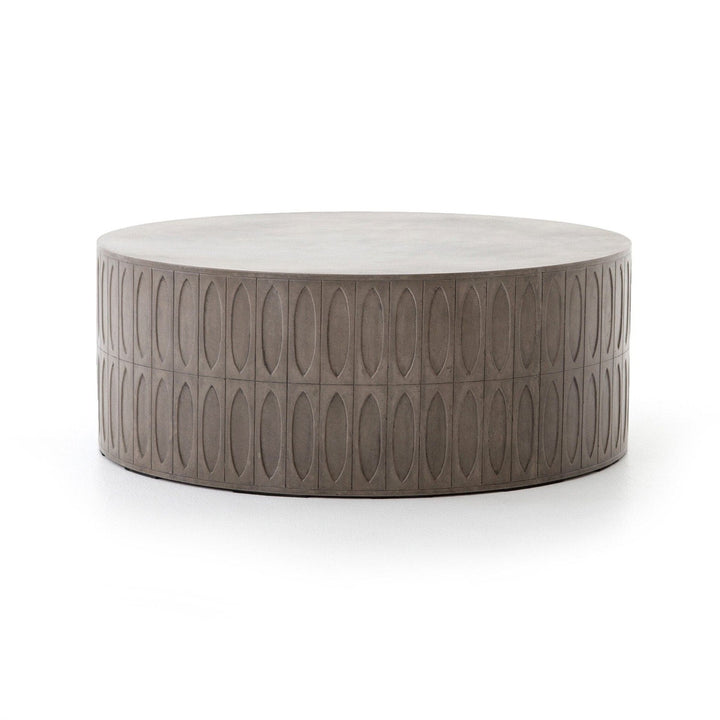 Aspen Drum Coffee Table - Grey Concrete