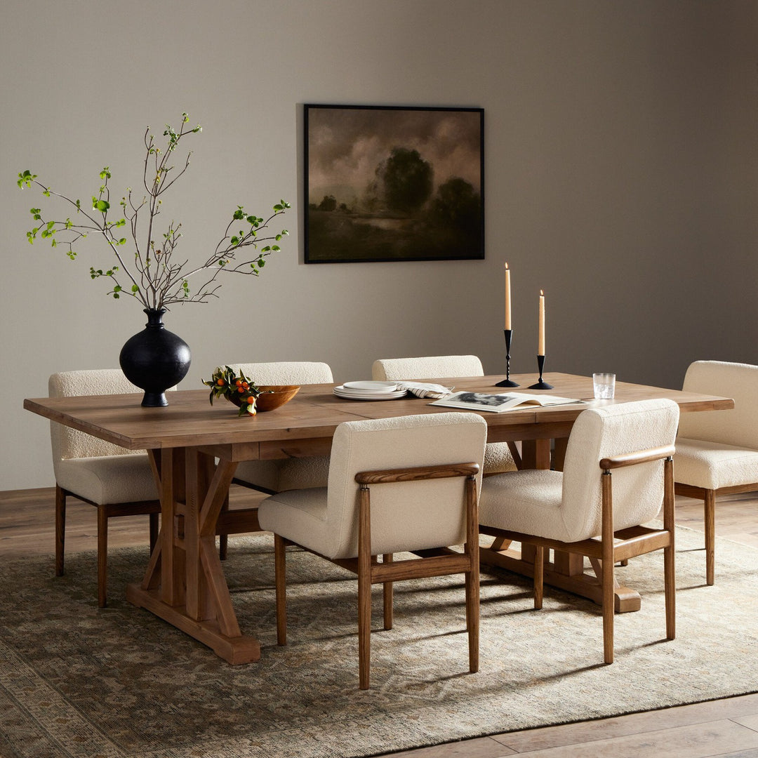 Harper Ext Dining Table 72"/96" - Sundried Wheat