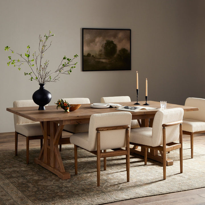 Harper Ext Dining Table 72"/96" - Sundried Wheat