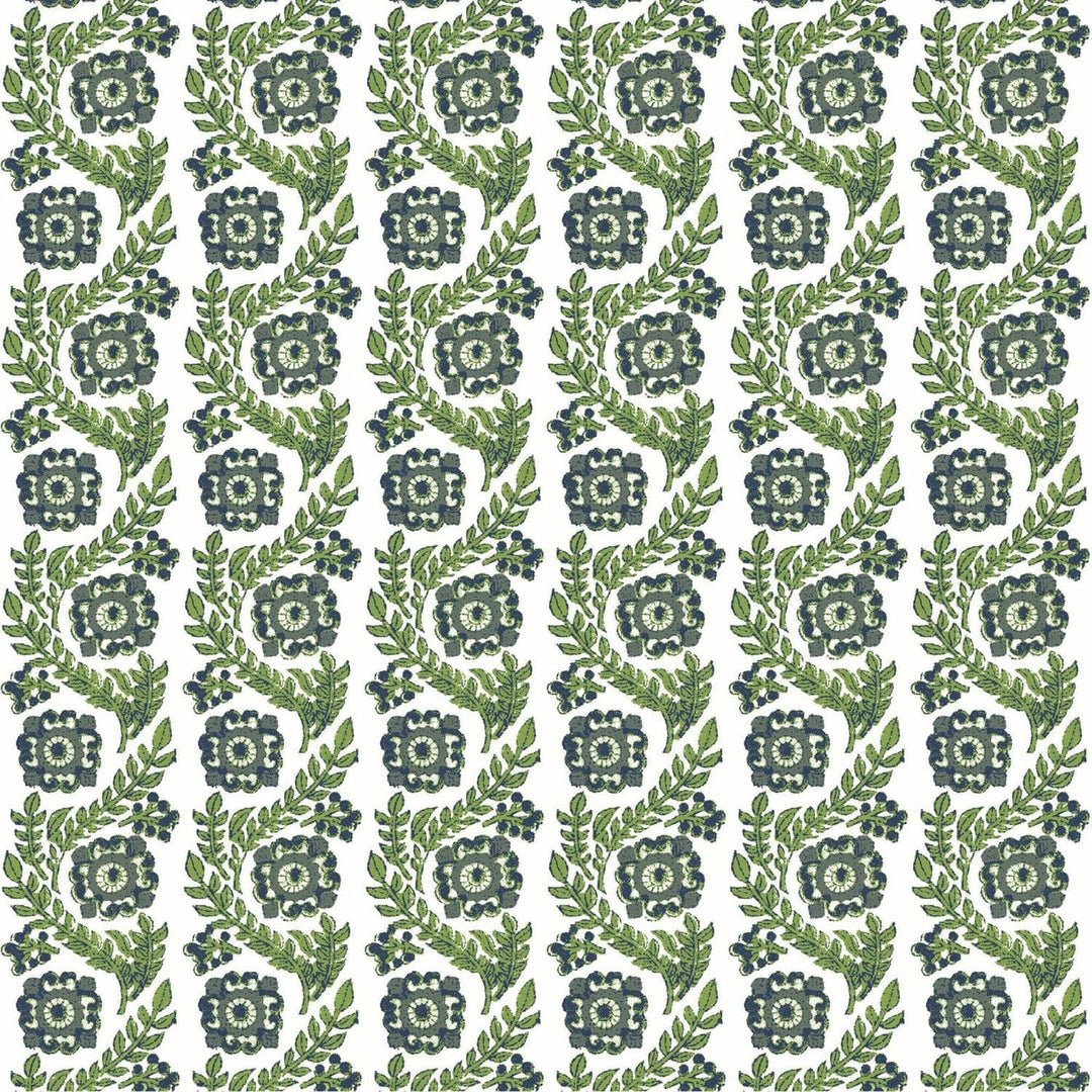 Villa Vaux-Mitchell Black-MITCHB-WCAT105-GR-PM-10-Wall PaperPatterns Green Floral-Premium Matte Paper-3-France and Son