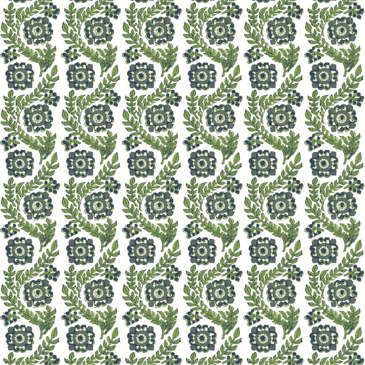 Villa Vaux-Mitchell Black-MITCHB-WCAT105-GR-PM-10-Wall PaperPatterns Green Floral-Premium Matte Paper-3-France and Son