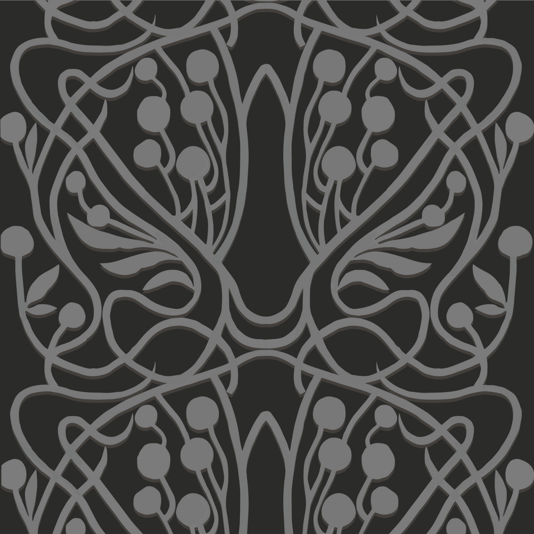 Vineyard Wallpaper-Mitchell Black-MITCHB-WC403-1-PM-10-Wall DecorPatterns Black-Premium Matte Paper-1-France and Son