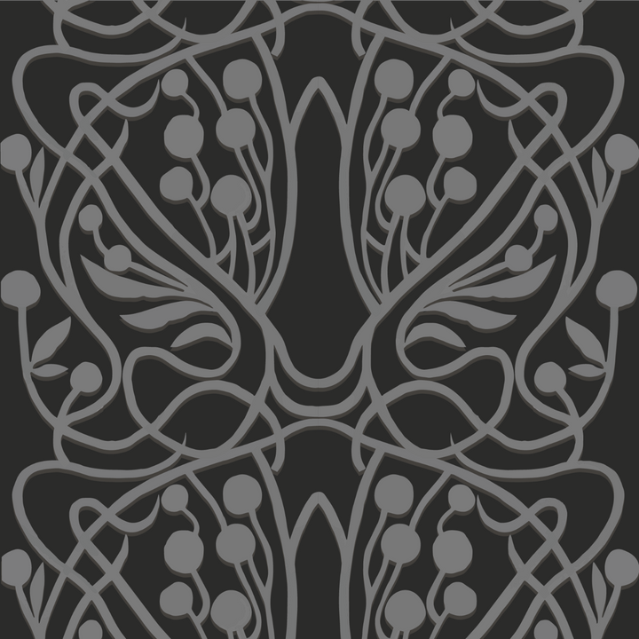 Vineyard Wallpaper-Mitchell Black-MITCHB-WC403-1-PM-10-Wall DecorPatterns Black-Premium Matte Paper-1-France and Son