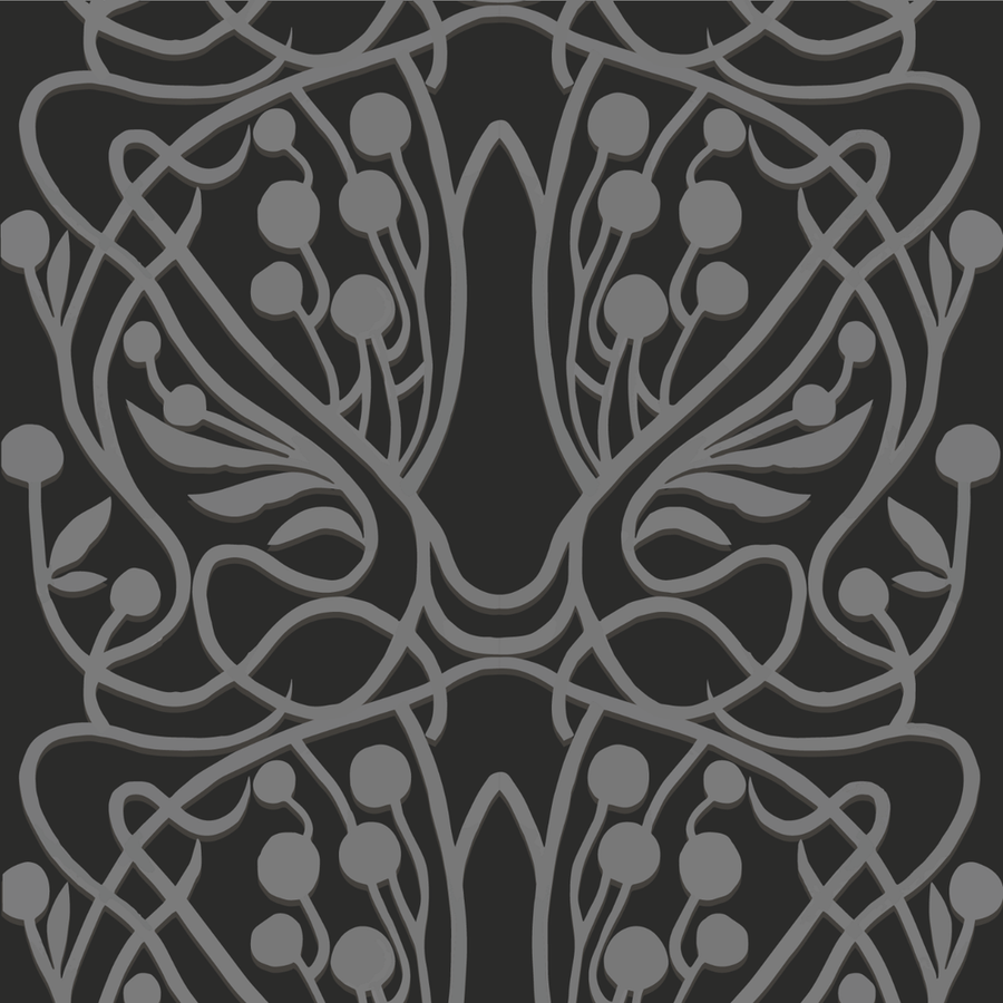 Vineyard Wallpaper-Mitchell Black-MITCHB-WC403-1-PM-10-Wall DecorPatterns Black-Premium Matte Paper-1-France and Son